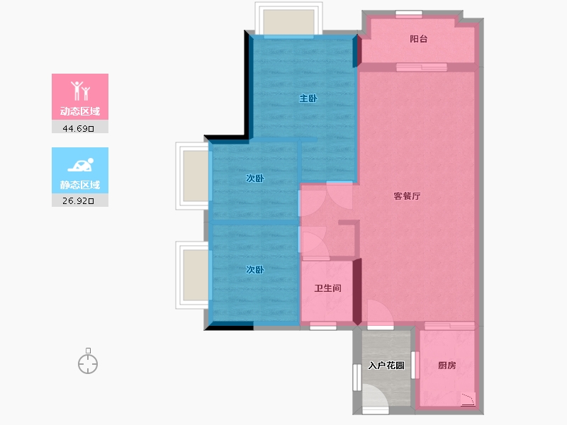 广东省-广州市-万科东荟城-67.58-户型库-动静分区