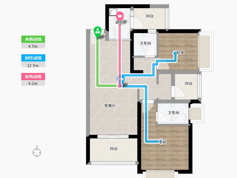 广东省-珠海市-横琴华发广场-65.08-户型库-动静线