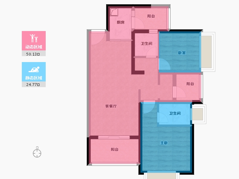 广东省-珠海市-横琴华发广场-65.08-户型库-动静分区