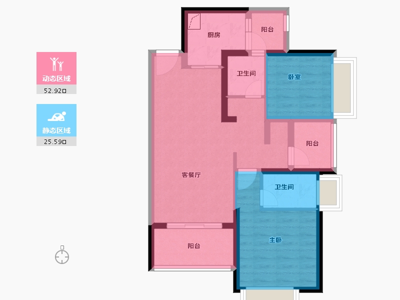 广东省-珠海市-横琴华发广场-68.31-户型库-动静分区