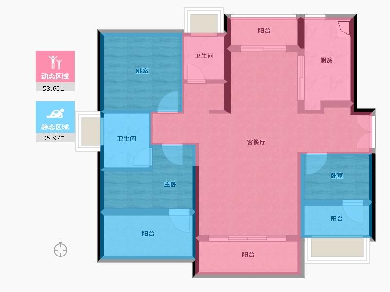 广东省-珠海市-横琴华发广场-78.63-户型库-动静分区