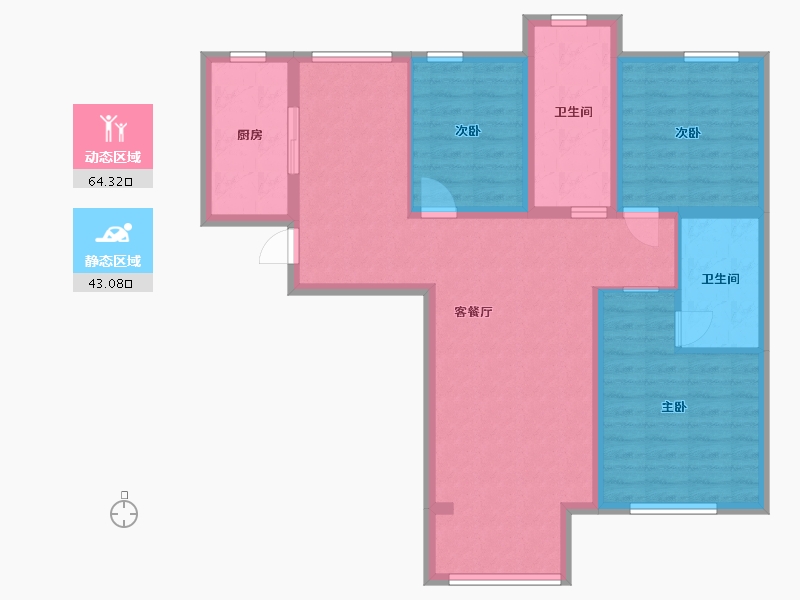 天津-天津市-新业御园-95.99-户型库-动静分区