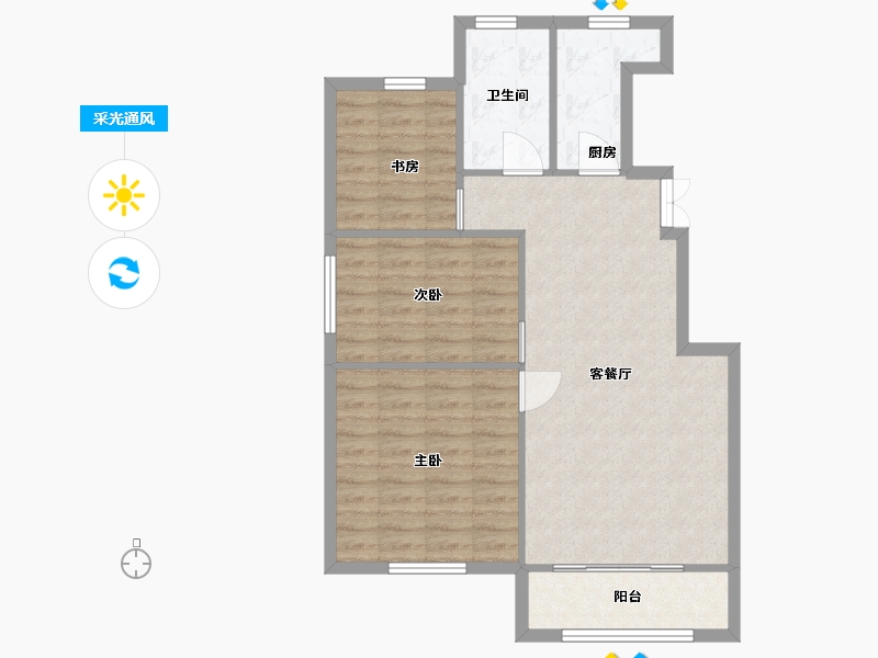 天津-天津市-中昂安纳西小镇-77.60-户型库-采光通风