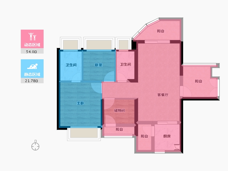 广东省-珠海市-横琴华发广场-66.11-户型库-动静分区