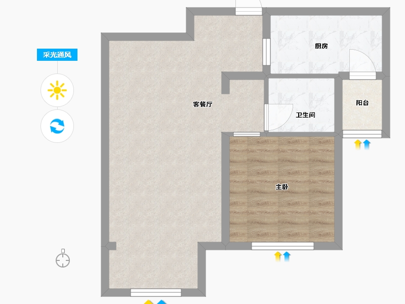 天津-天津市-新业御园-56.00-户型库-采光通风