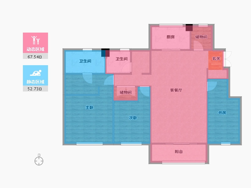 天津-天津市-中昂安纳西小镇-109.60-户型库-动静分区