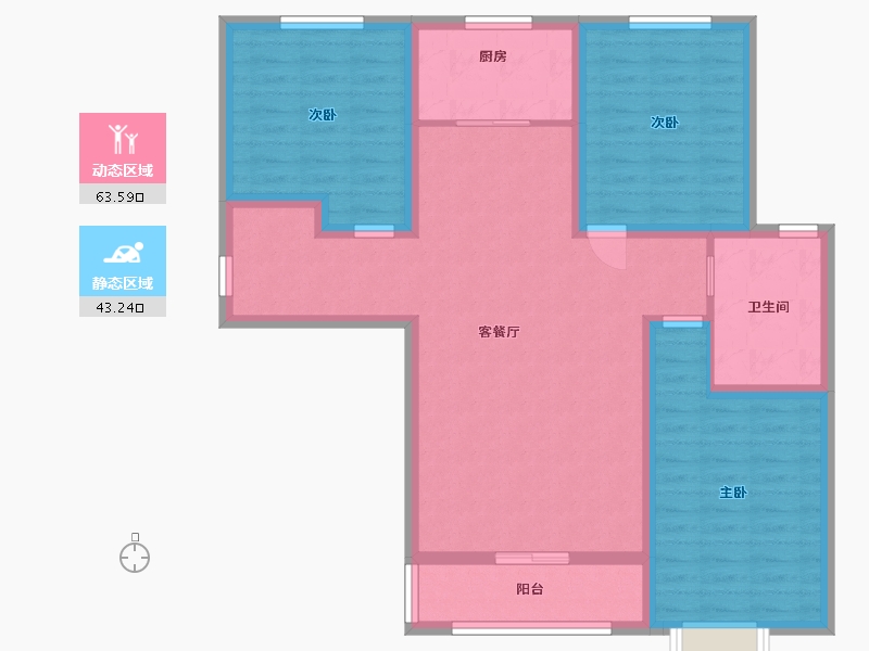 河北省-石家庄市-新合国际锦合园-95.20-户型库-动静分区