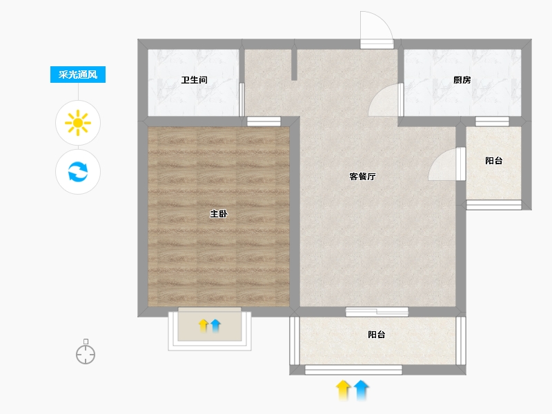 河北省-石家庄市-新合国际锦合园-56.00-户型库-采光通风