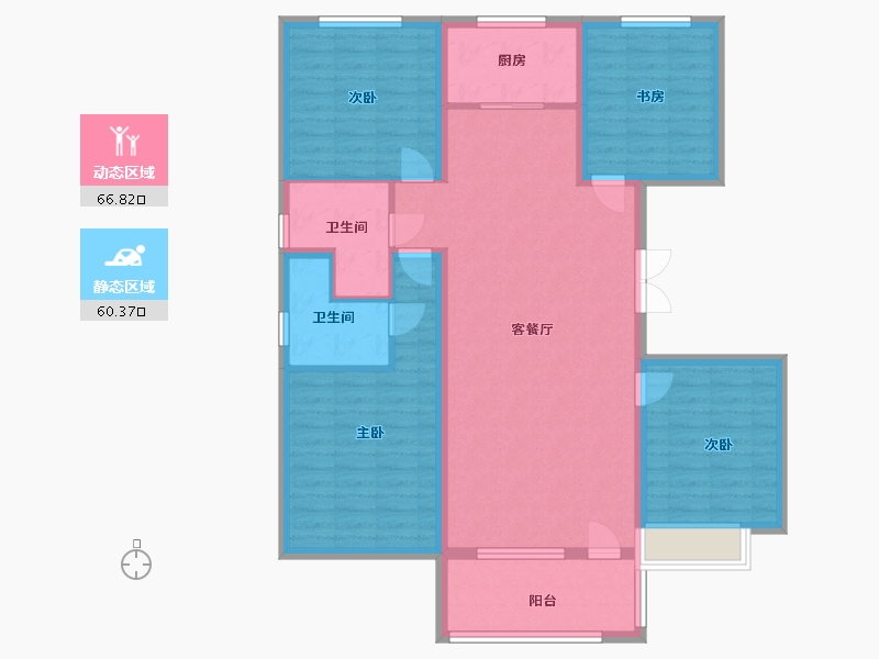 山东省-德州市-荣盛国际高尔夫温泉小镇-114.40-户型库-动静分区