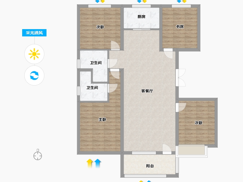 山东省-德州市-荣盛国际高尔夫温泉小镇-114.40-户型库-采光通风