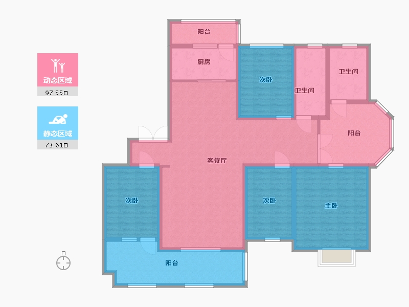 河北省-石家庄市-新合国际锦合园-153.60-户型库-动静分区