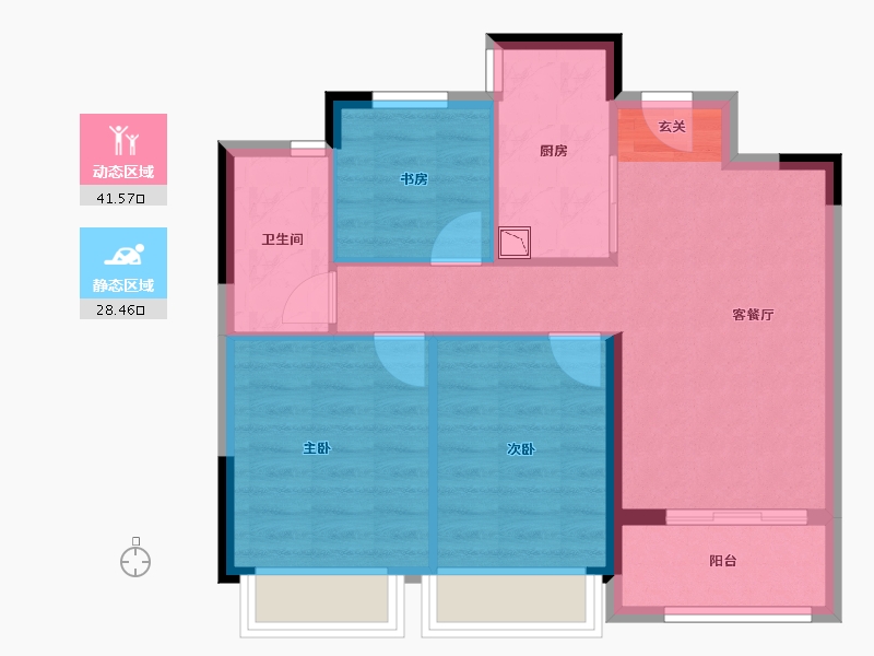 浙江省-杭州市-万科樟宜翠湾-62.63-户型库-动静分区