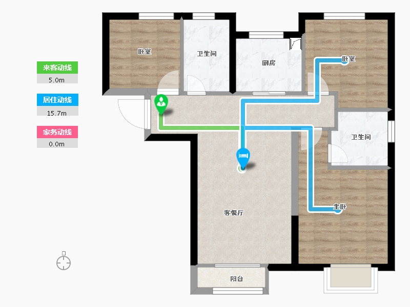 北京-北京市-中骏・云景台-71.84-户型库-动静线