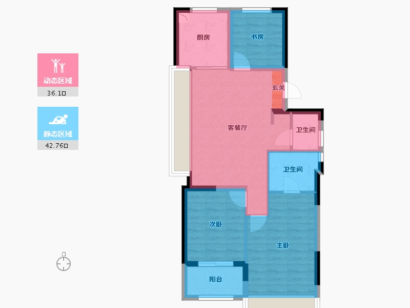 浙江省-杭州市-万科樟宜翠湾-70.20-户型库-动静分区