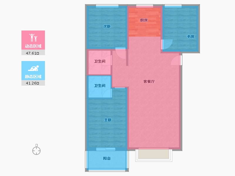 河北省-石家庄市-滨河华府三期-79.56-户型库-动静分区