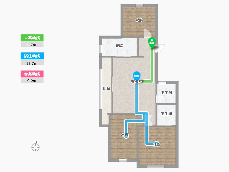 浙江省-杭州市-绿城莲园-84.24-户型库-动静线