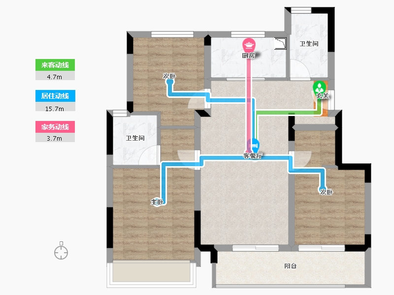 浙江省-杭州市-万科樟宜翠湾-79.07-户型库-动静线