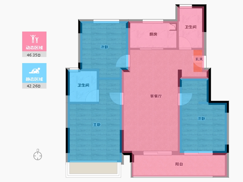 浙江省-杭州市-万科樟宜翠湾-79.07-户型库-动静分区