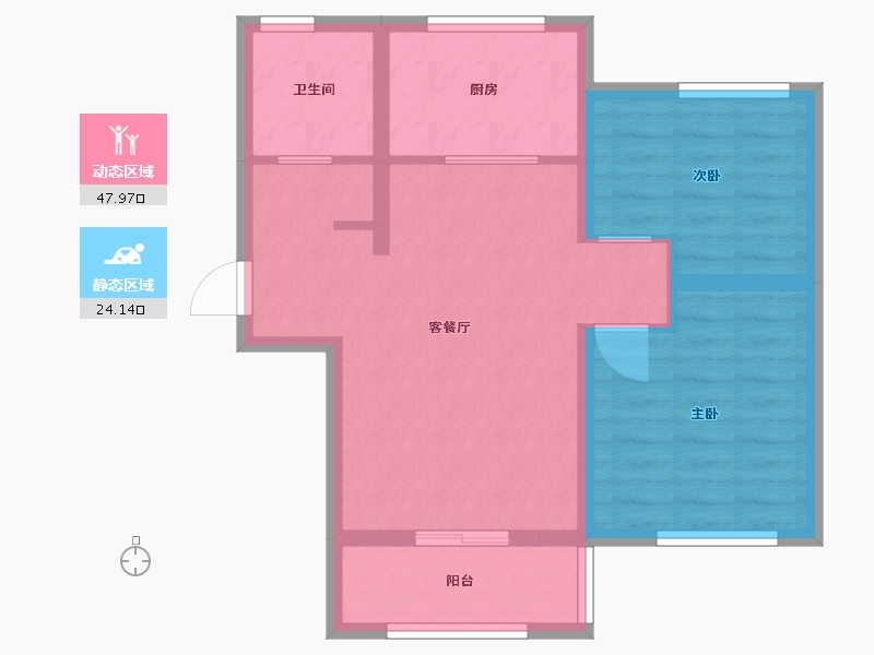 天津-天津市-青果青城禧塘-64.00-户型库-动静分区