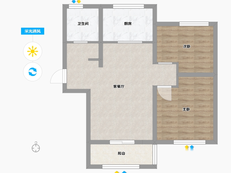 天津-天津市-青果青城禧塘-64.00-户型库-采光通风