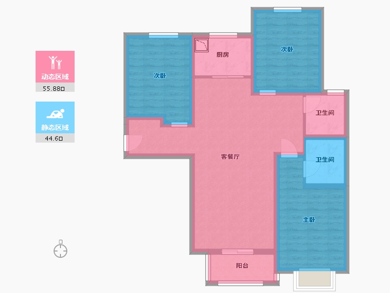 河北省-承德市-泰悦府-88.89-户型库-动静分区