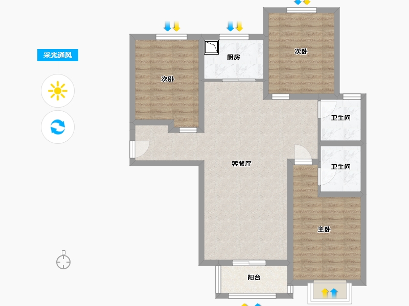 河北省-承德市-泰悦府-88.89-户型库-采光通风