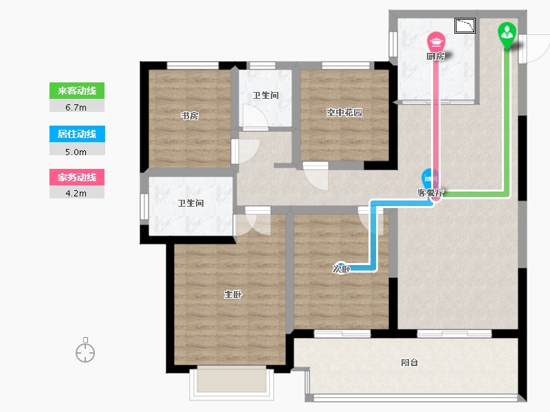 江苏省-常州市-新城桃李郡-105.72-户型库-动静线