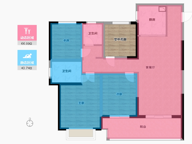 江苏省-常州市-新城桃李郡-105.72-户型库-动静分区