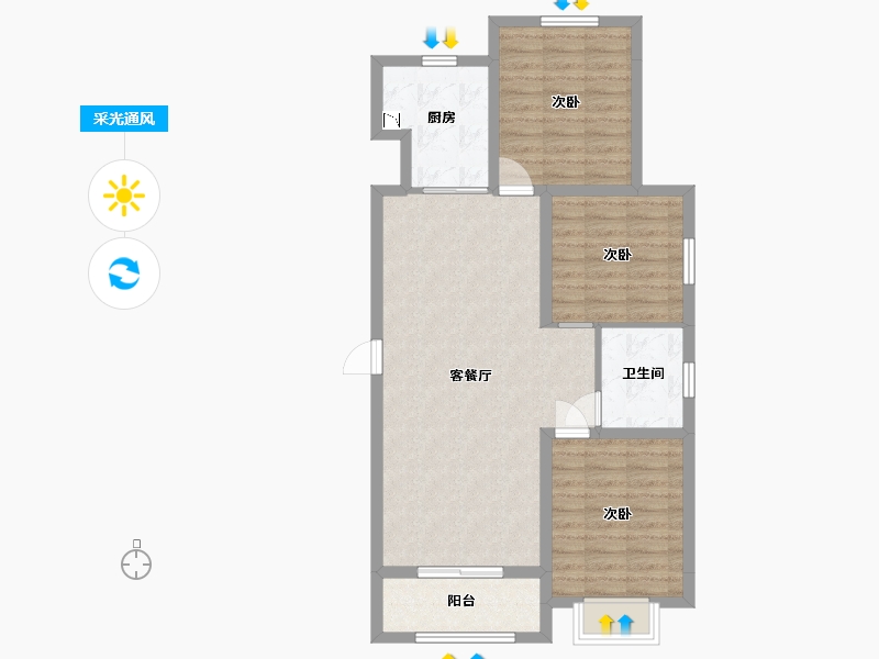 河北省-承德市-泰悦府-82.03-户型库-采光通风