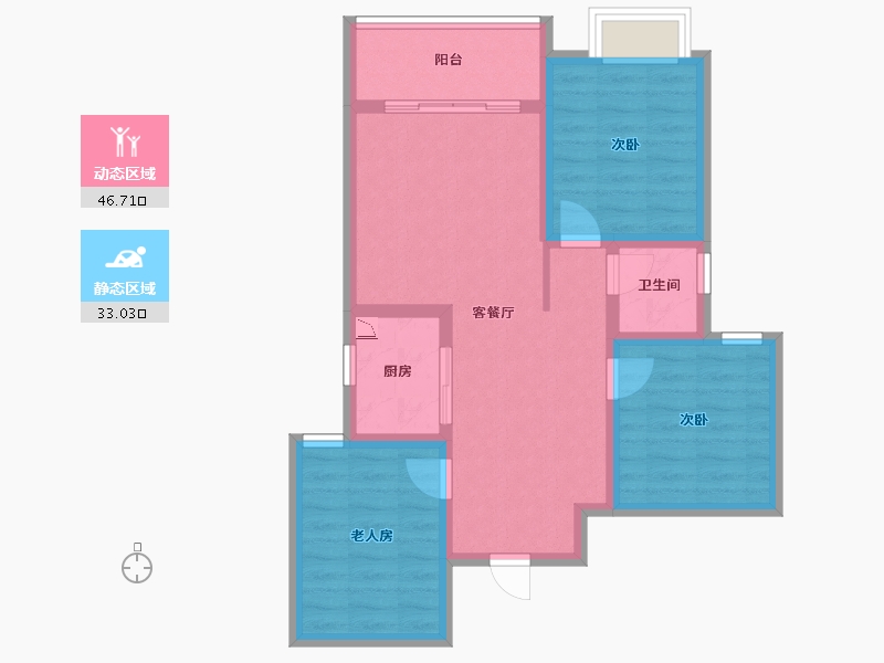 湖南省-衡阳市-丰源名城5号楼-70.38-户型库-动静分区