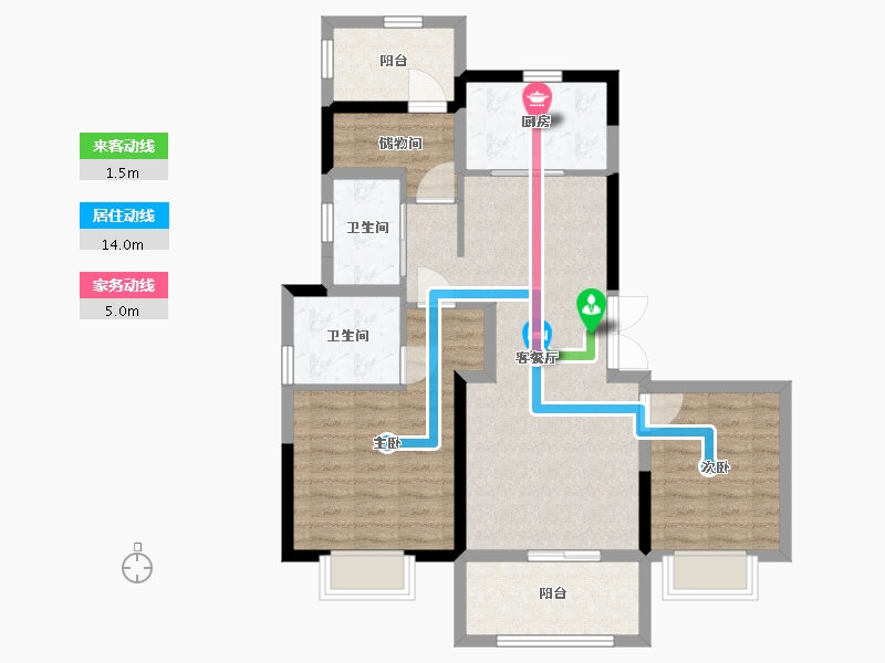 江苏省-南京市-鲁能硅谷公馆-84.00-户型库-动静线