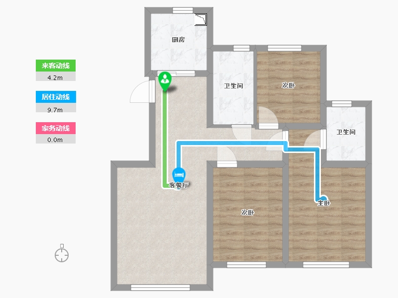 吉林省-长春市-龙腾香格里-73.09-户型库-动静线