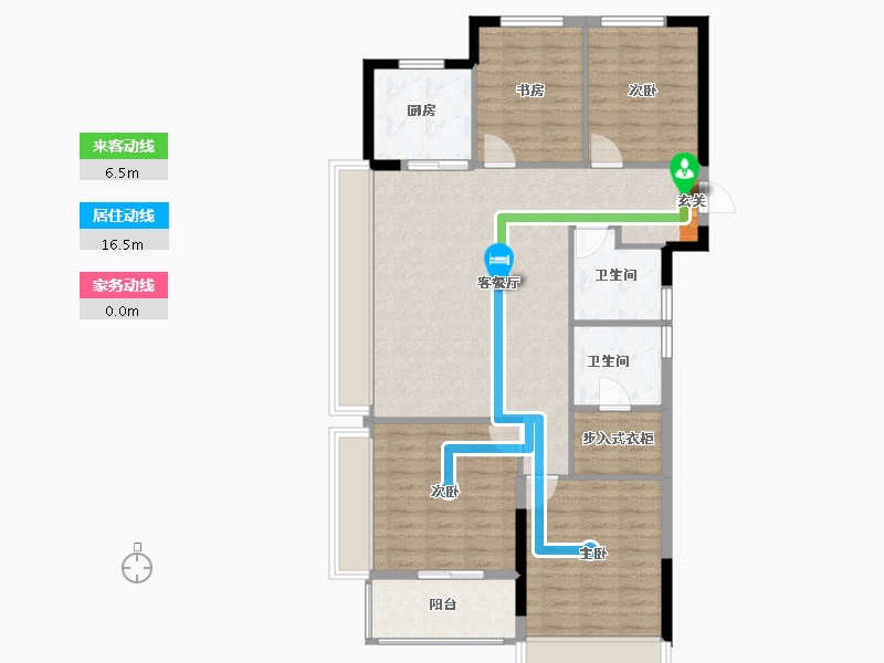 浙江省-杭州市-滨江翠语华庭-104.64-户型库-动静线