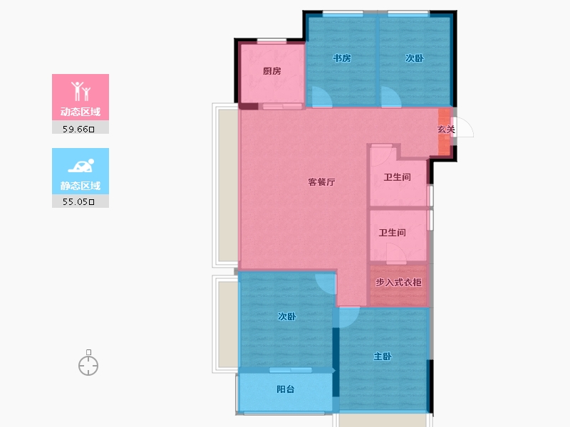 浙江省-杭州市-滨江翠语华庭-104.64-户型库-动静分区