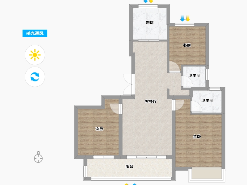 江苏省-盐城市-中船翠湖名邸-81.55-户型库-采光通风