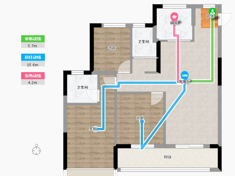 浙江省-杭州市-三盛大家汝悦美境府-84.16-户型库-动静线