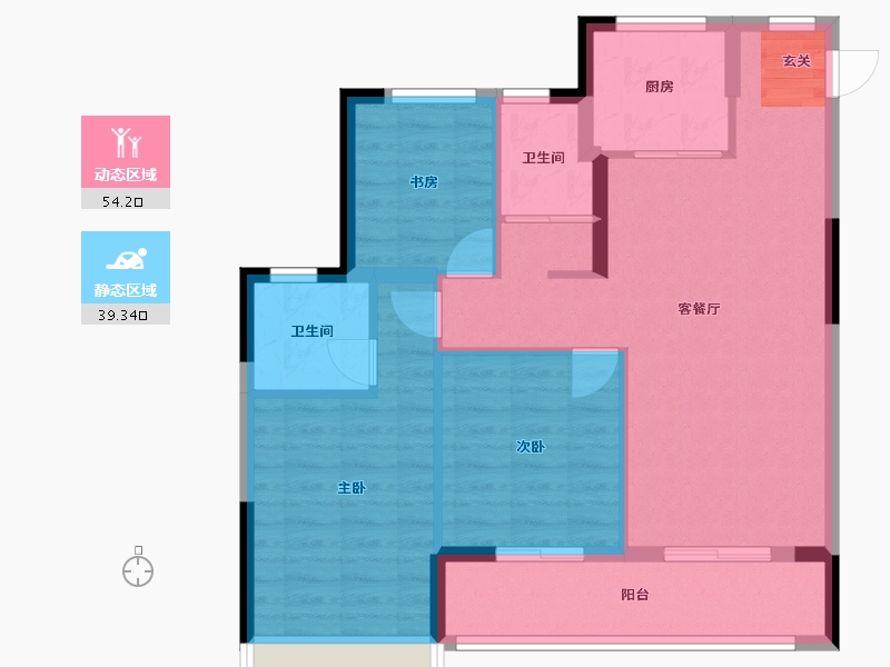 浙江省-杭州市-三盛大家汝悦美境府-84.16-户型库-动静分区