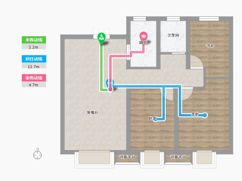 新疆维吾尔自治区-乌鲁木齐市-阳光康城-71.16-户型库-动静线