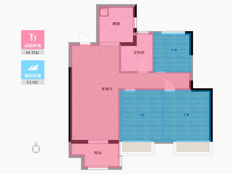 江苏省-无锡市-建发泊月湾-71.20-户型库-动静分区