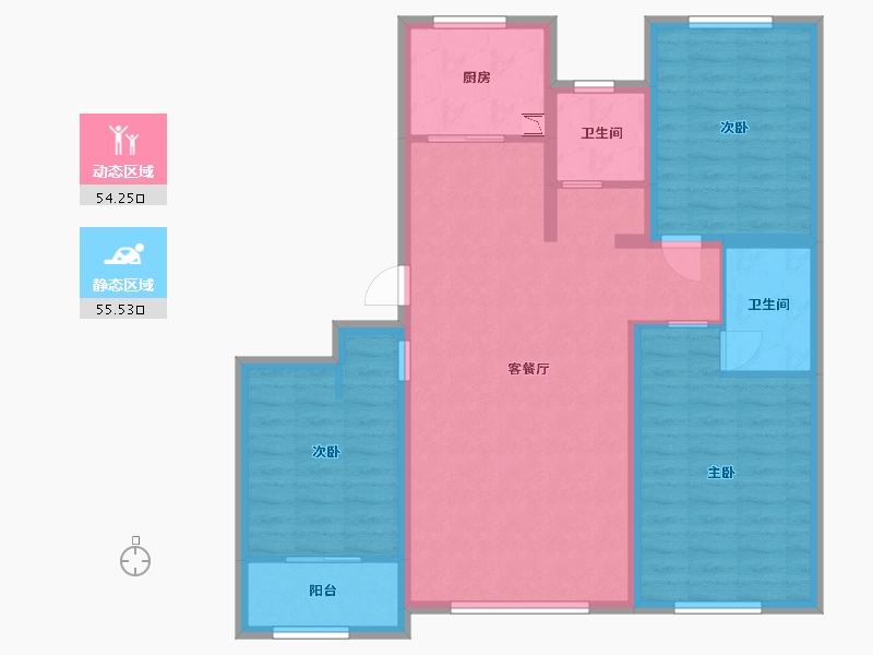 河北省-保定市-颐和雅园-98.40-户型库-动静分区