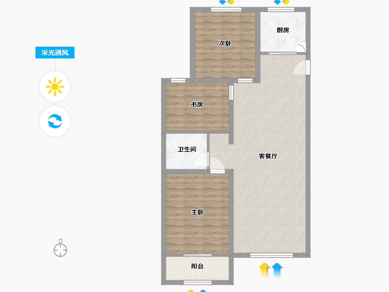 河北省-保定市-颐和雅园-86.40-户型库-采光通风