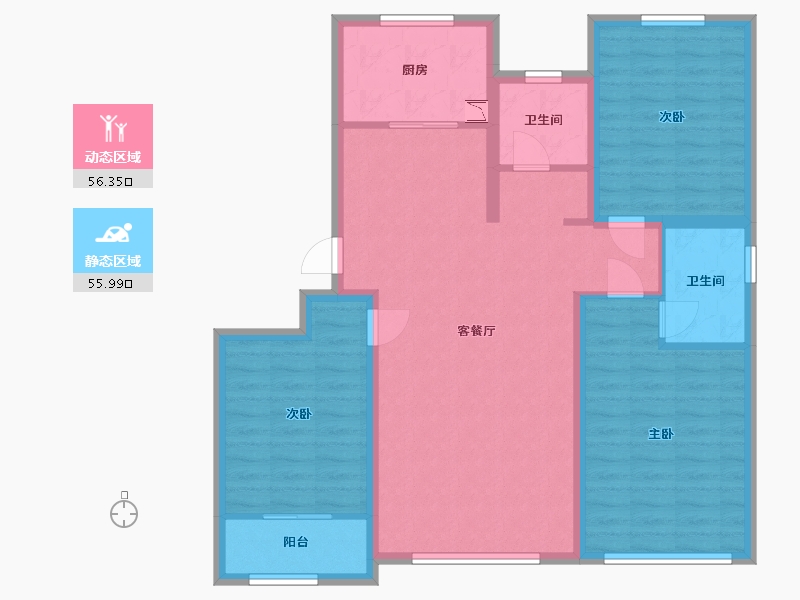 河北省-保定市-颐和雅园-100.81-户型库-动静分区