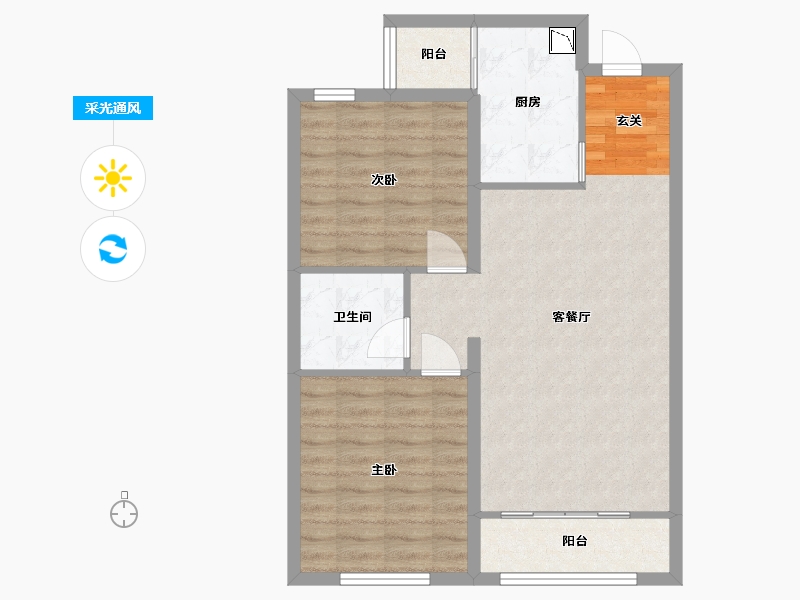 河北省-保定市-颐和雅园-72.00-户型库-采光通风