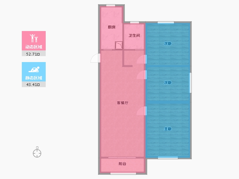 河北省-保定市-颐和雅园-86.41-户型库-动静分区