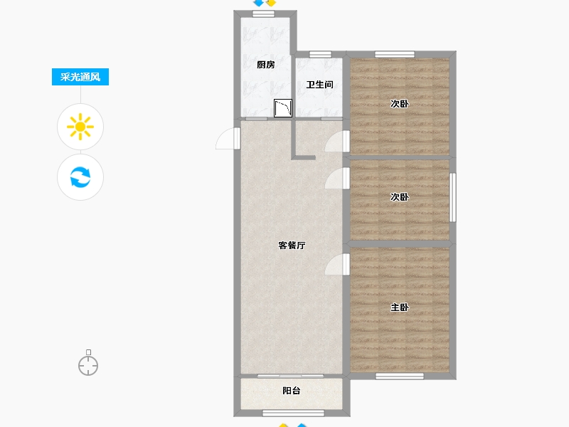 河北省-保定市-颐和雅园-86.41-户型库-采光通风