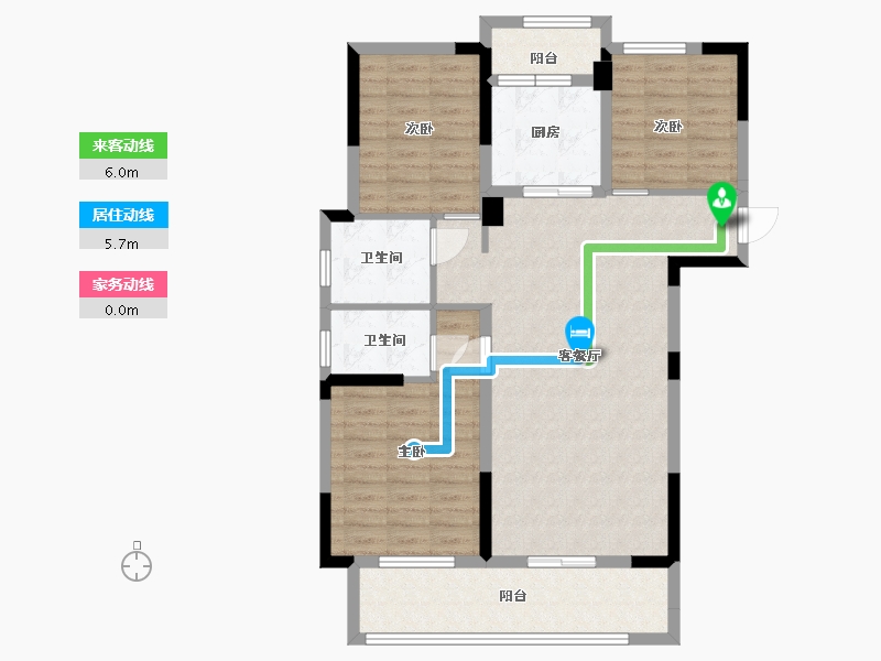 湖北省-荆门市-象山云邸-98.40-户型库-动静线