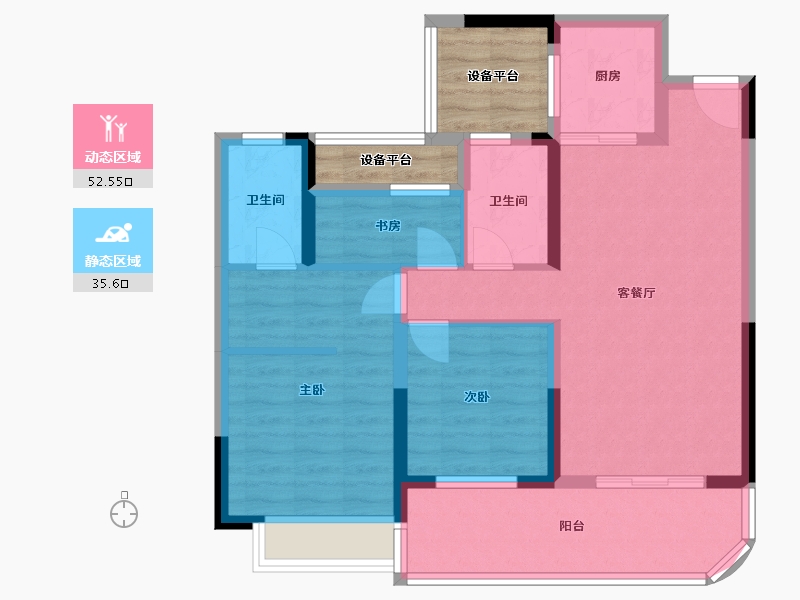 湖南省-衡阳市-高新现代城-84.63-户型库-动静分区