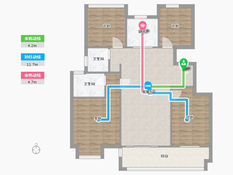 江苏省-南通市-雍锦澜湾-98.51-户型库-动静线