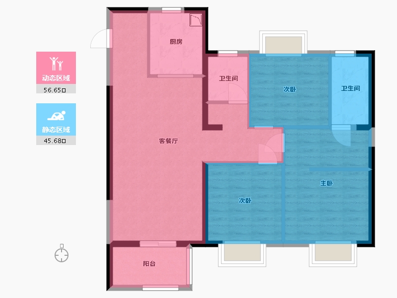 江苏省-南通市-绿地奥莱缤纷广场-92.00-户型库-动静分区