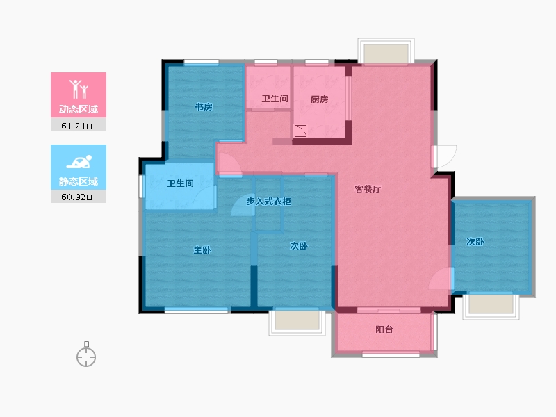 江苏省-南通市-绿地奥莱缤纷广场-109.60-户型库-动静分区